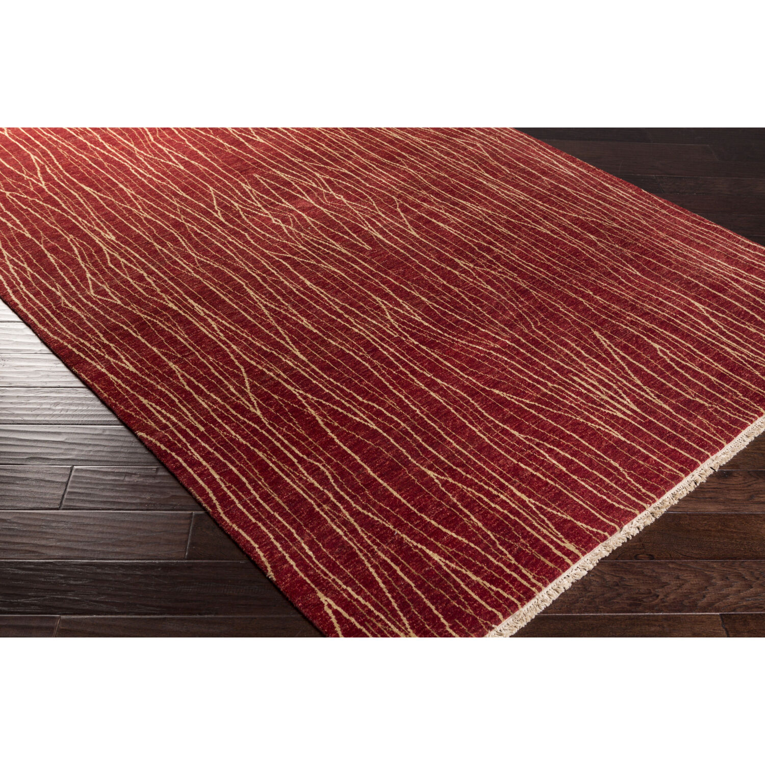 Scarlet 108 X 72 inch Red / Beige Handmade Rug