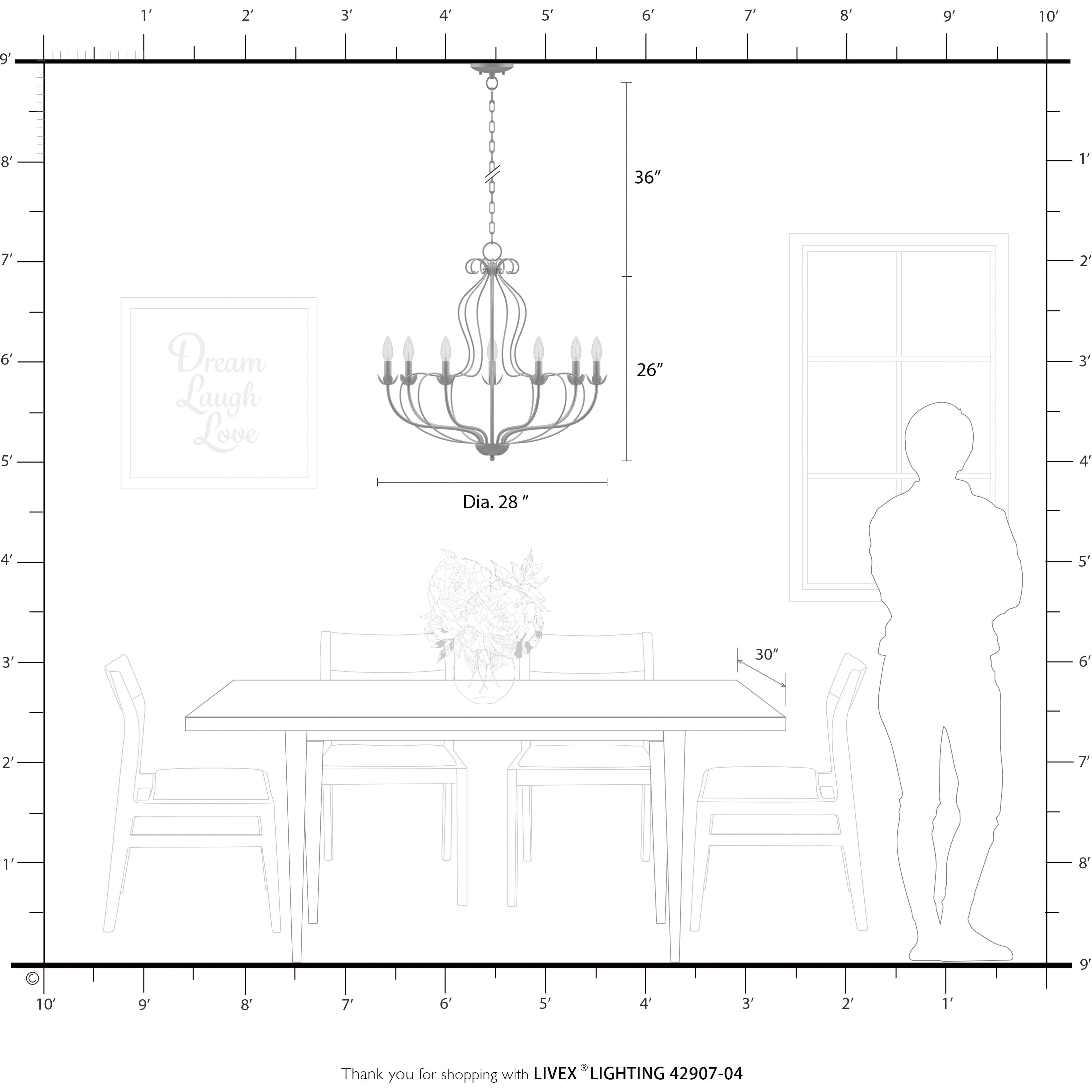 Katarina 7 Light 28 inch Black with Antique Brass Accents Chandelier Ceiling Light