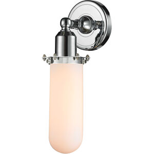 Austere Centri 1 Light 5 inch Polished Chrome Sconce Wall Light in Incandescent, Matte White Glass, Austere