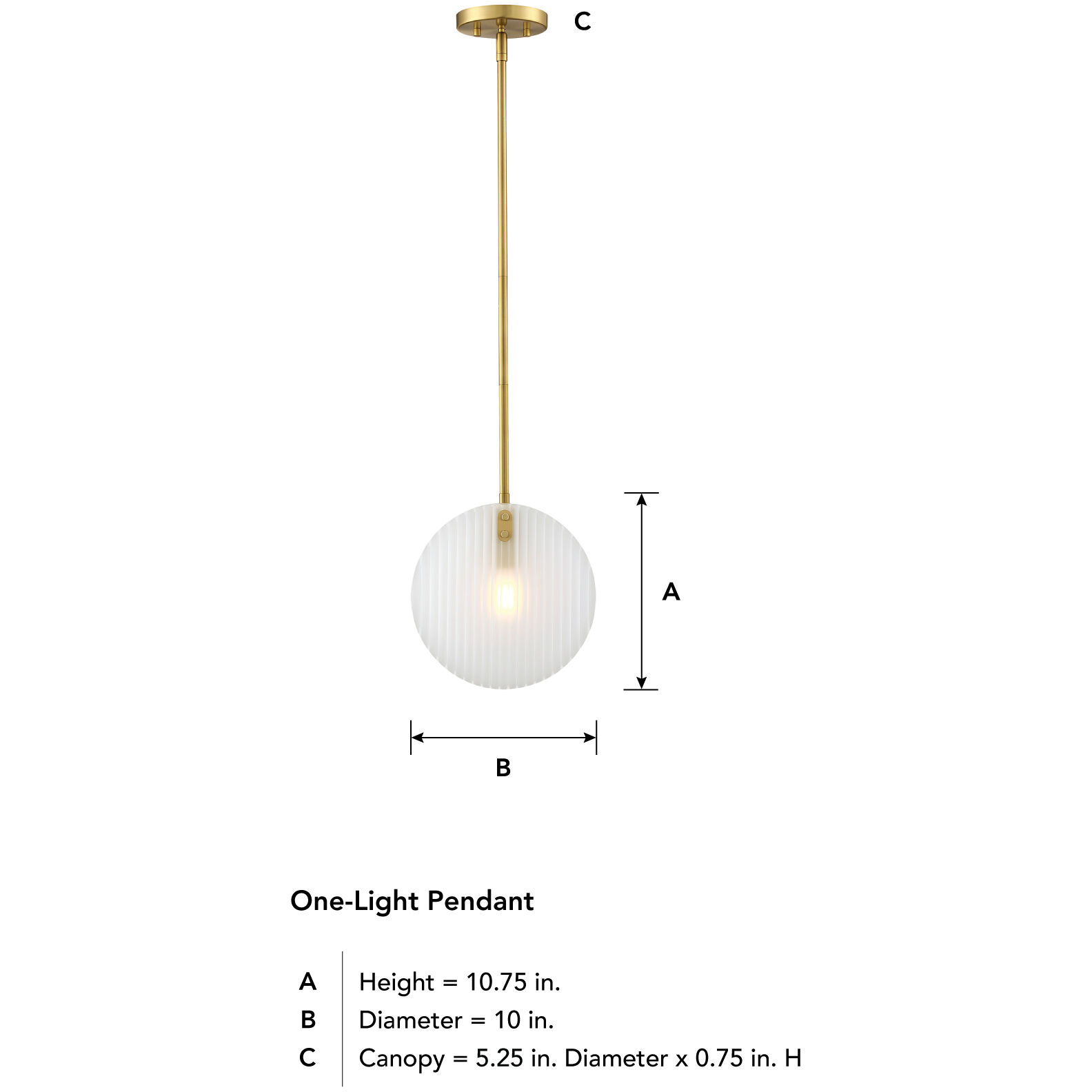 Sky Fall 1 Light 10 inch Brushed Gold Pendant Ceiling Light