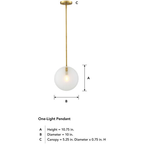 Sky Fall 1 Light 10 inch Brushed Gold Pendant Ceiling Light