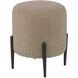 Arles 18 inch Latte Faux Shearling and Dark Bronze Ottoman