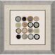 Coin Collection Blue and Green and Gray and Rust Framed Art