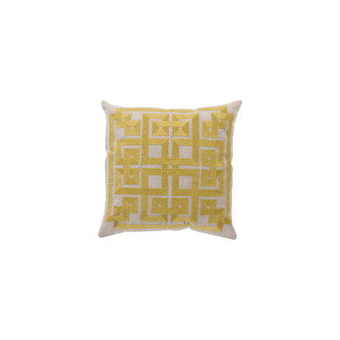 Gramercy 18 X 18 inch Lime and Light Gray Throw Pillow
