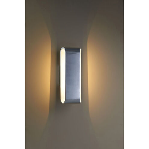 Eclipse 2 LED 11.88 inch Brushed Chrome Outer/ White Inner ADA Wall Sconce Wall Light in Brushed Chrome/White