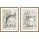 Watercolor Arches Neutral and Gray and Pink and Blue Framed Art
