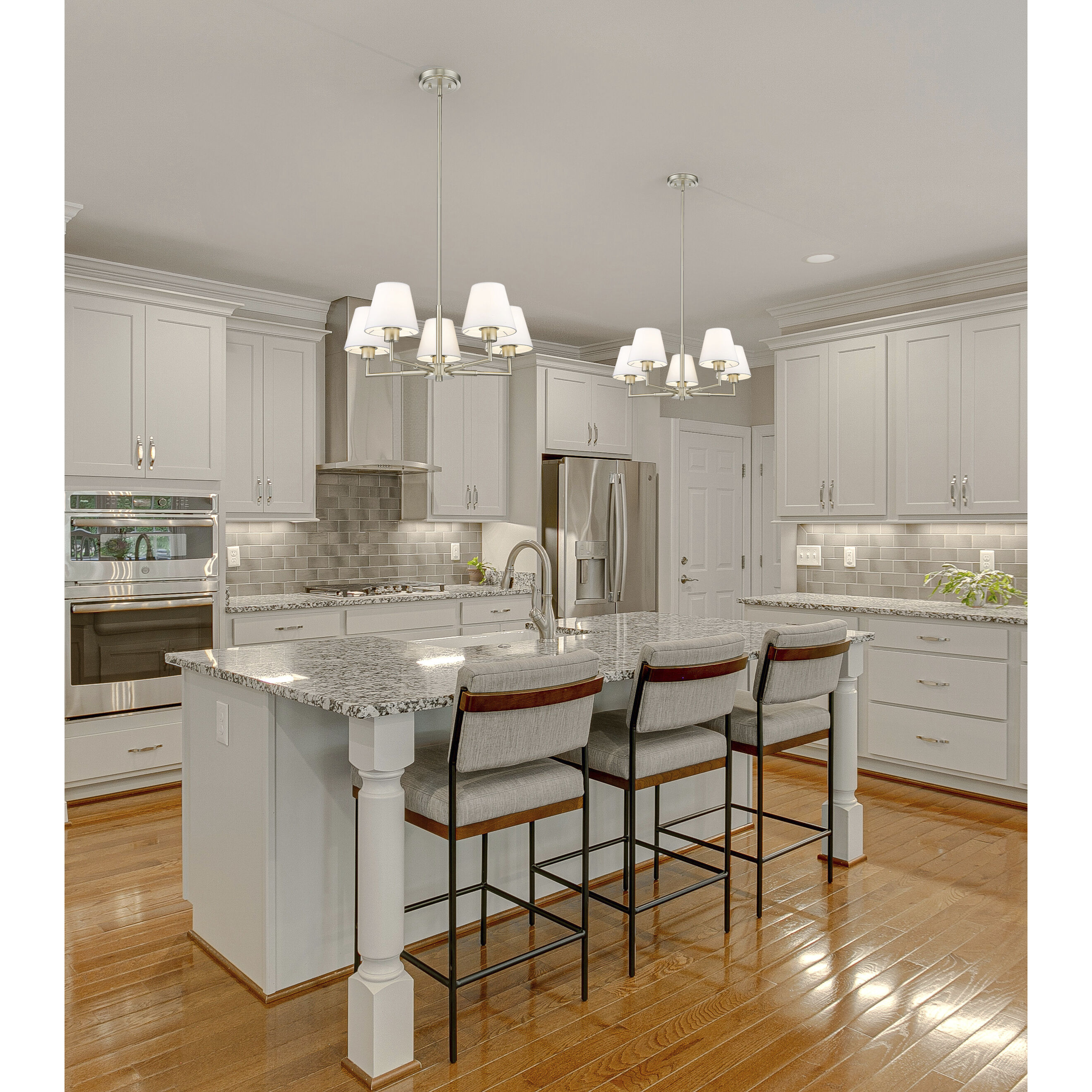 Leila 5 Light 26 inch Brushed Nickel Chandelier Ceiling Light