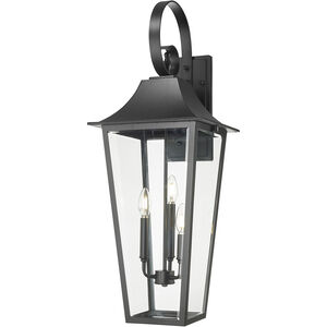 Gannon 3 Light 33.25 inch Black Outdoor Wall Light in G9