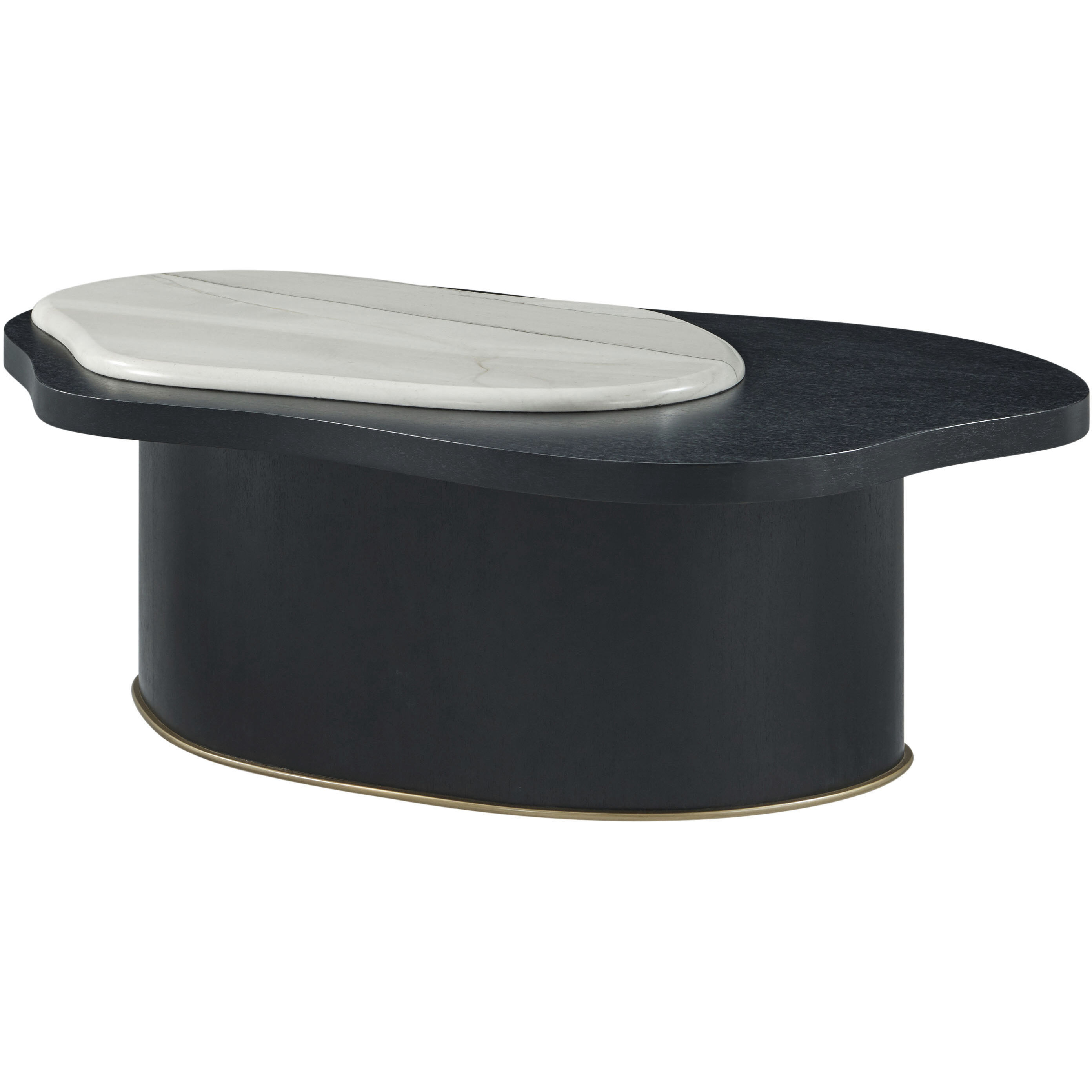 Amorphous 50.25 X 30.75 inch Cocktail Table, Wooden with Marble Top