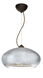 Brio 1 Light Bronze Pendant Ceiling Light in Silver Foil Glass, Halogen