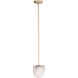 Finn 1 Light 7 inch Satin Brass/Brushed Platinum Single Pendant Ceiling Light