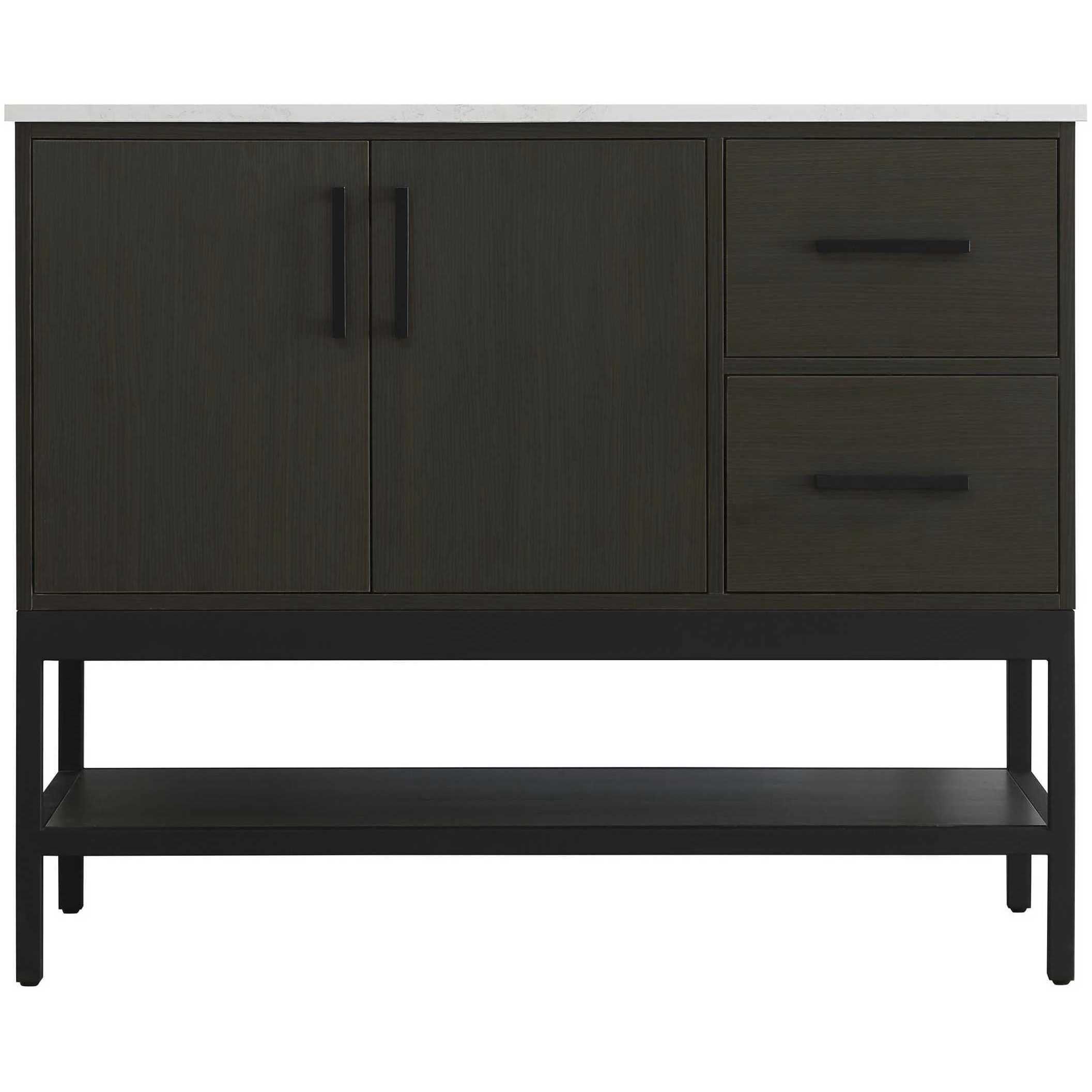 Lennox 42 X 34 inch Mocha Brown Bathroom Vanity Cabinet