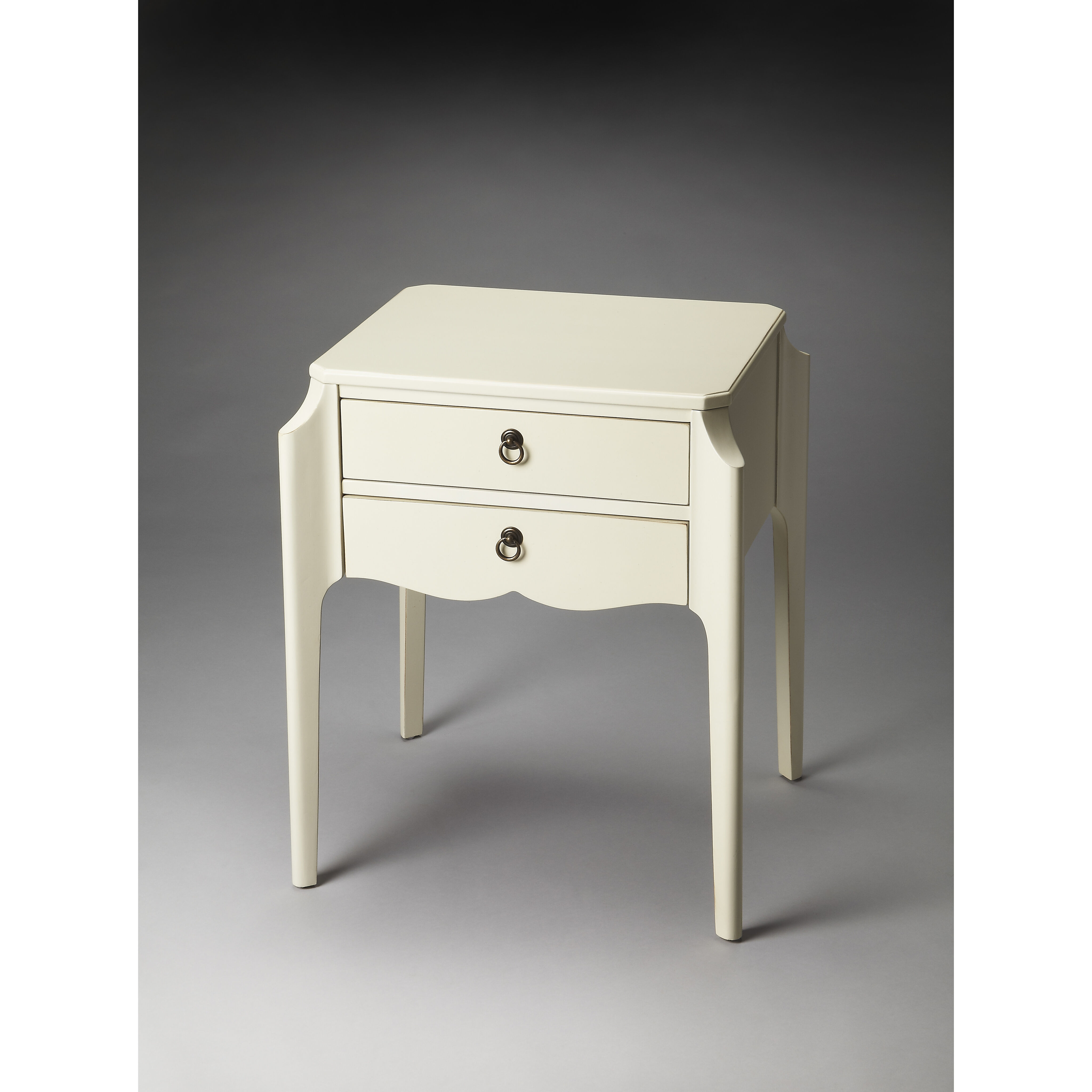 Masterpiece Wilshire  27 X 22 inch Glossy White Accent Table