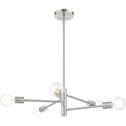Bannister 5 Light 24 inch Brushed Nickel Chandelier Ceiling Light