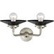 Nouveau Railroad LED 16 inch Brushed Satin Nickel Bath Vanity Light Wall Light in Matte Black, Nouveau