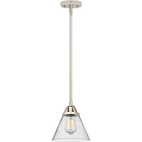 Nouveau 2 Cone LED 7.75 inch Polished Nickel Mini Pendant Ceiling Light in Seedy