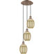 Ballston Preston 3 Light 12.75 inch Antique Copper Multi Pendant Ceiling Light in Mercury