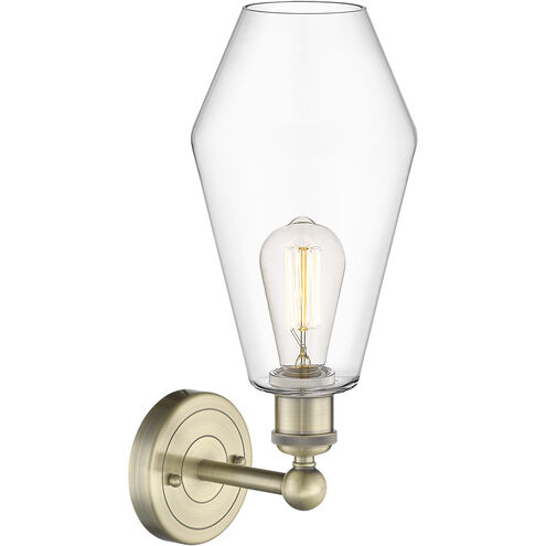 Cindyrella 1 Light 7 inch Antique Brass and Clear Sconce Wall Light