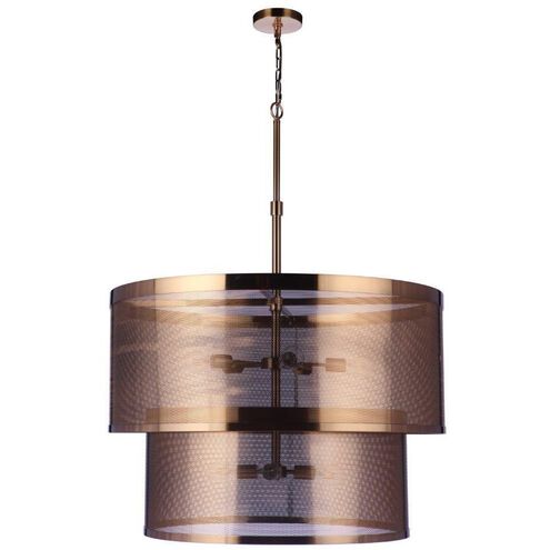 Mesh 9 Light 36 inch Satin Brass Pendant Ceiling Light