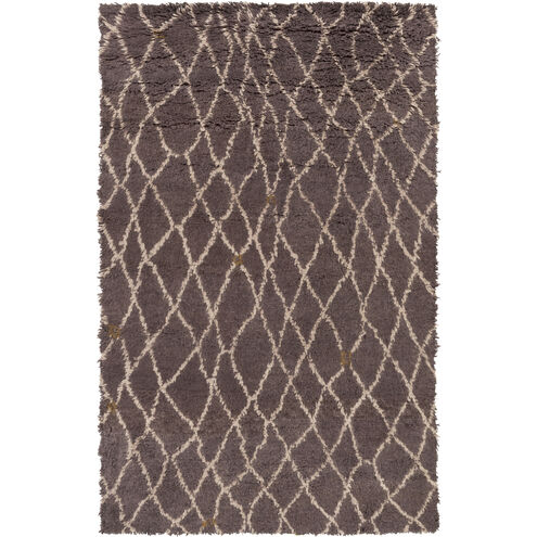 Denali 36 X 24 inch Eggplant, Light Gray Rug