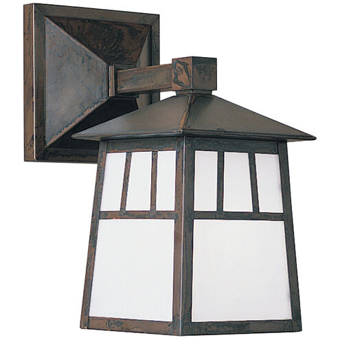 Raymond 1 Light 17.5 inch Verdigris Patina Outdoor Wall Mount in White Opalescent