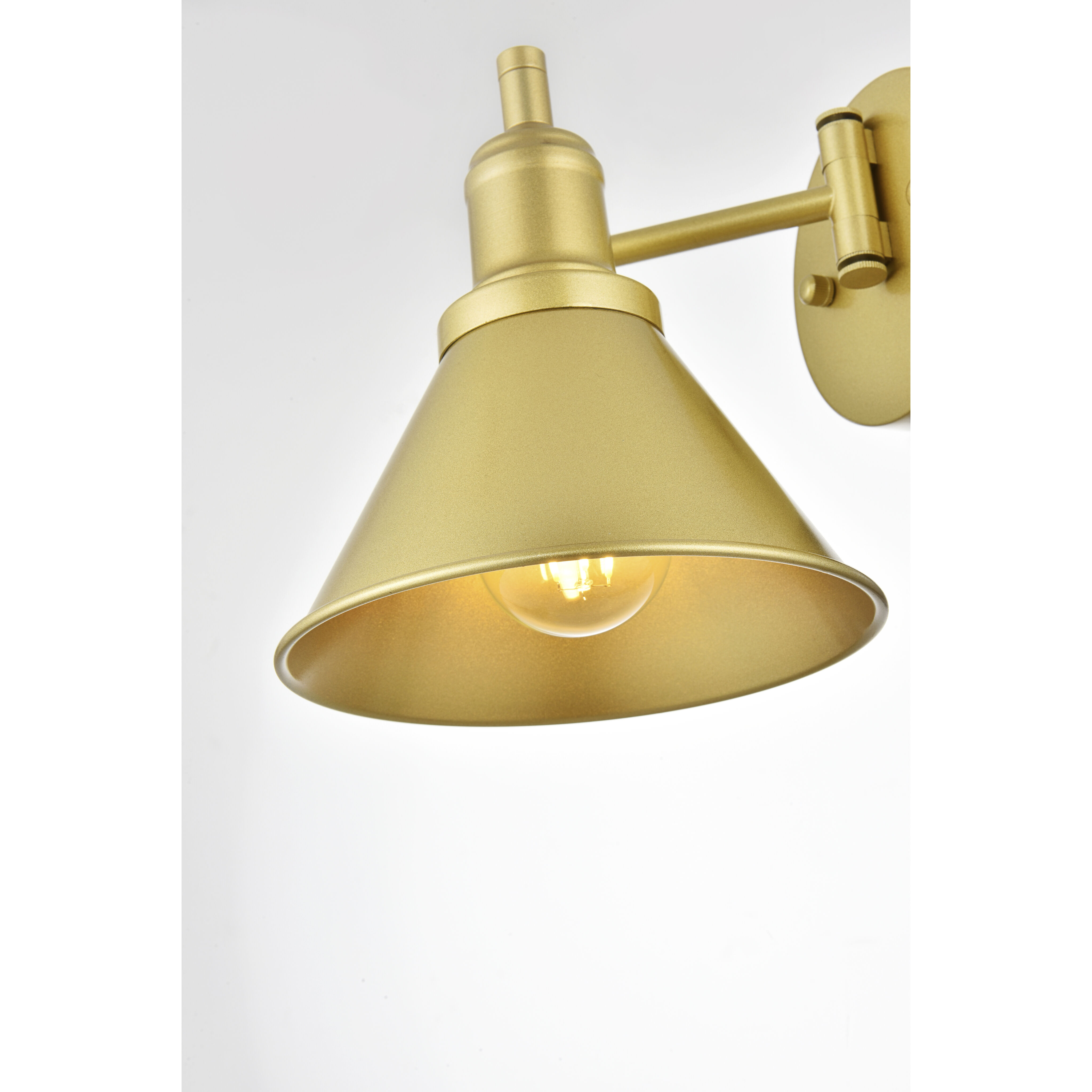Jair 1 Light 7 inch Brass Plug In Wall Sconce Wall Light