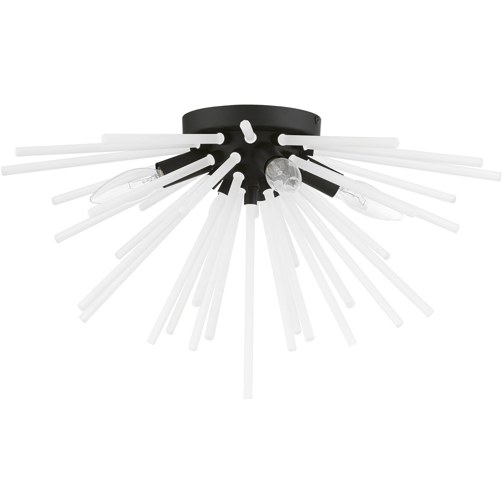 Uptown 4 Light 20 inch Black Flush Mount Ceiling Light