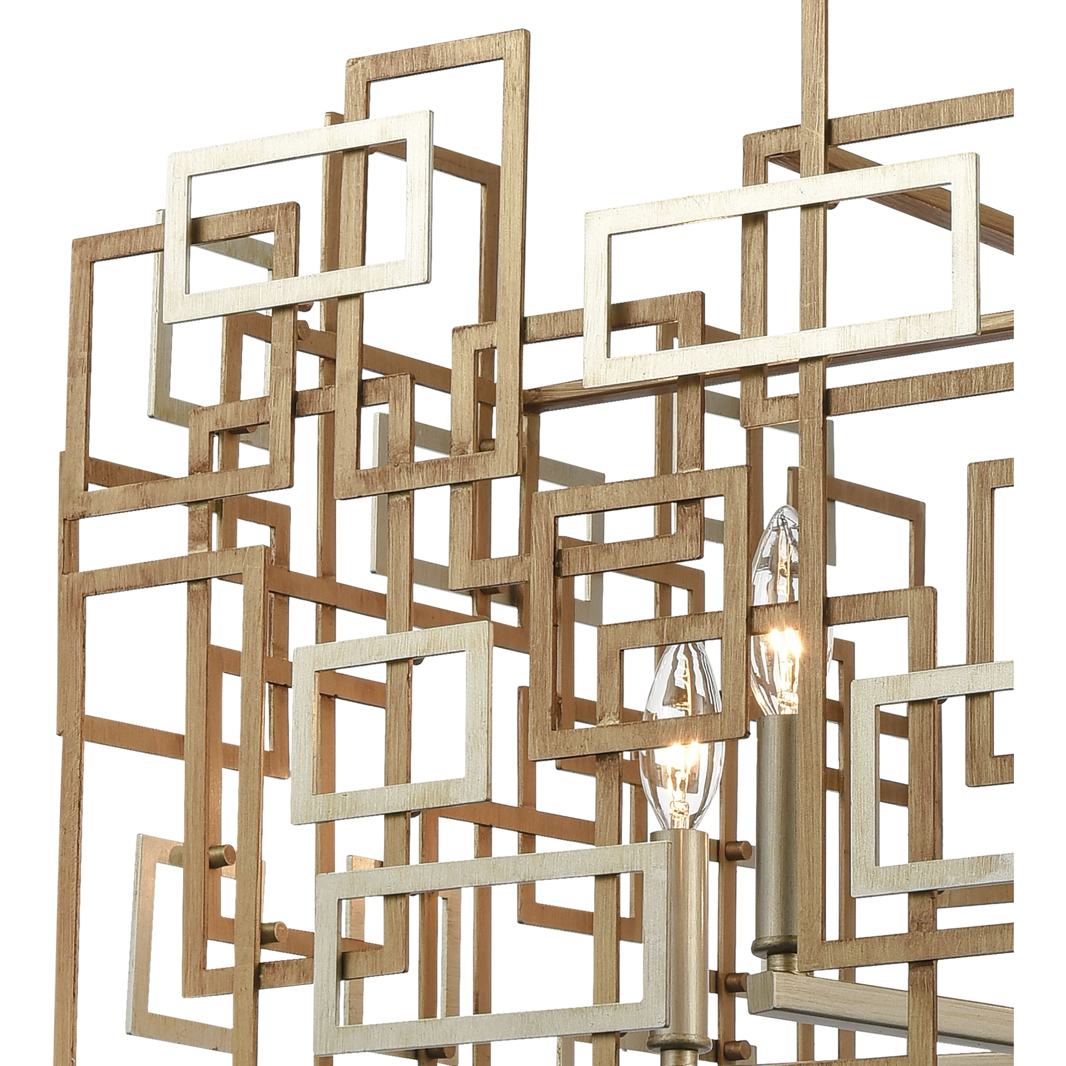 Gridlock 6 Light 23 inch Matte Gold Chandelier Ceiling Light