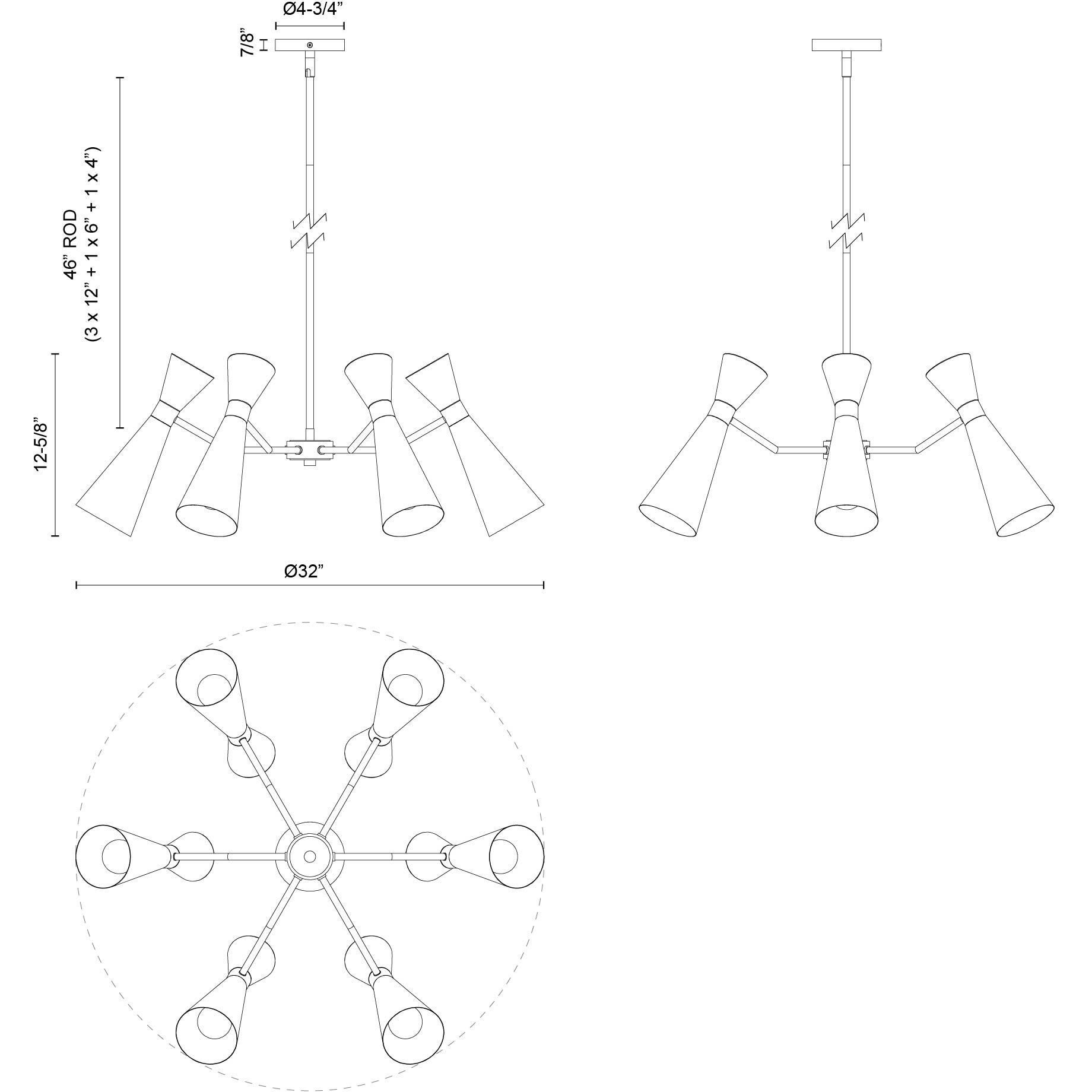 Alora Mood Blake 6 Light 32 inch White/Aged Gold Chandelier Ceiling Light in White and Aged Gold
