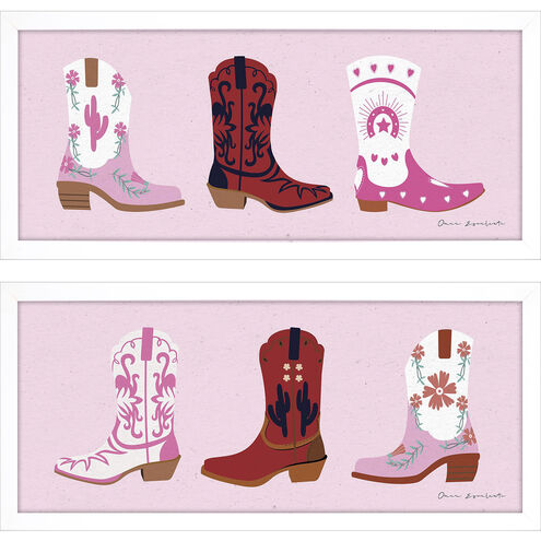 Juvenile Pink and Red and White Framed Art