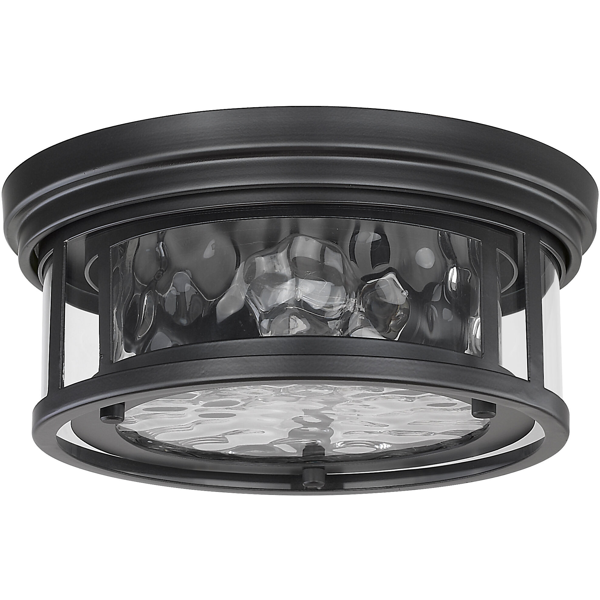 Clarion 2 Light 12 inch Matte Black Flush Mount Ceiling Light