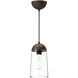 Alora Mood Emil 1 Light 6 inch Matte Black Pendant Ceiling Light in Matte Black and Walnut