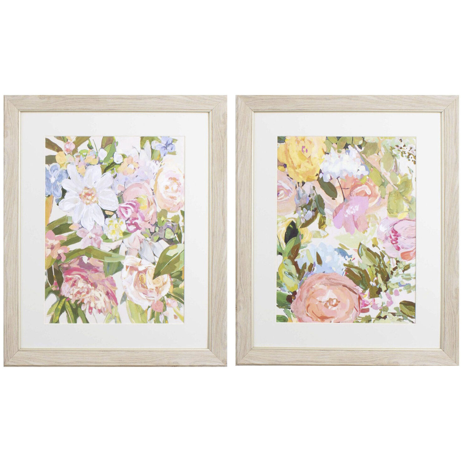 Abundance Plethera Flora Botanic Pink and Green and Yellow Framed Art, Propac