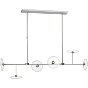 Ian K. Fowler Calvino LED 54 inch Polished Nickel Linear Chandelier Ceiling Light, Large