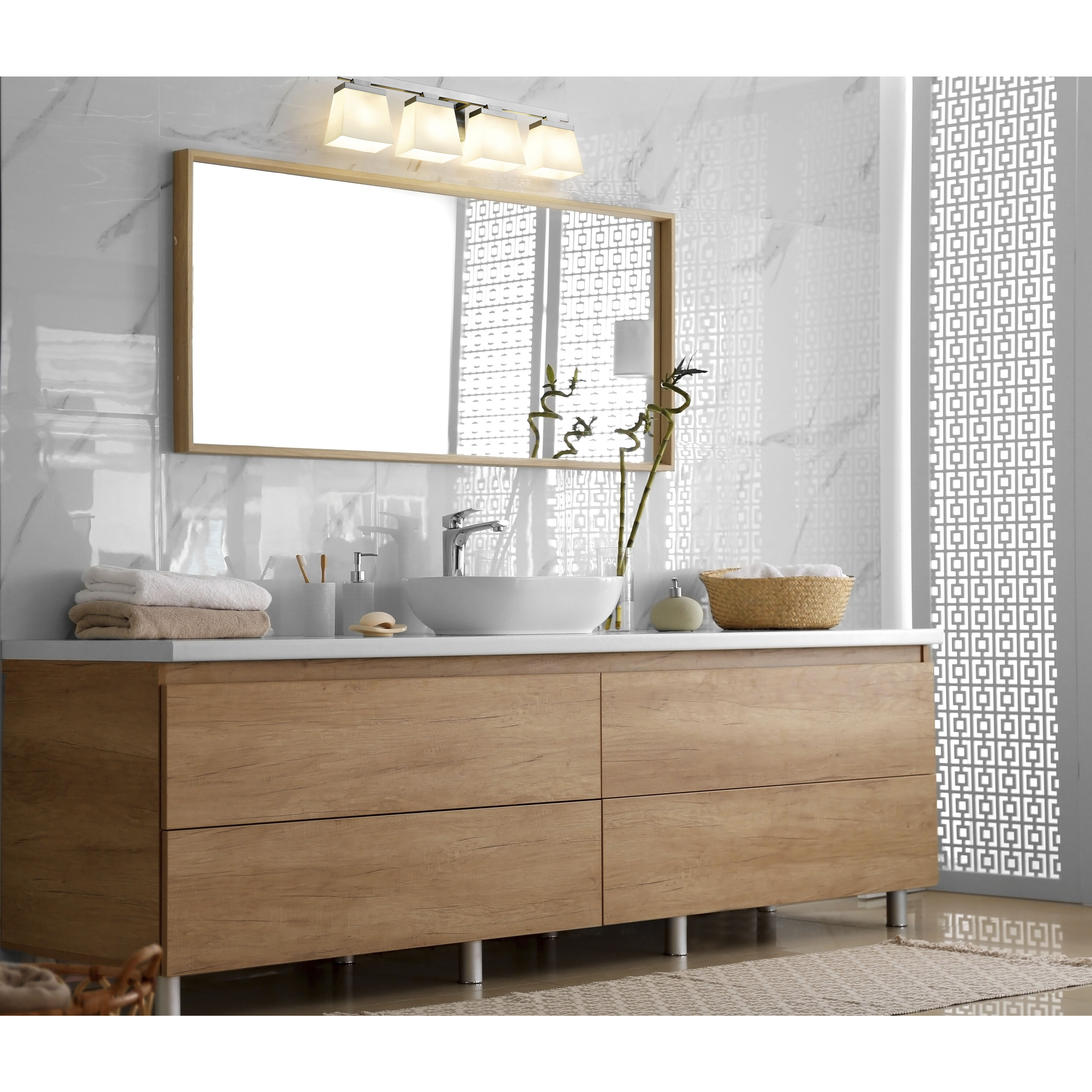 Astor 4 Light 29 inch Brushed Nickel Vanity Wall Light