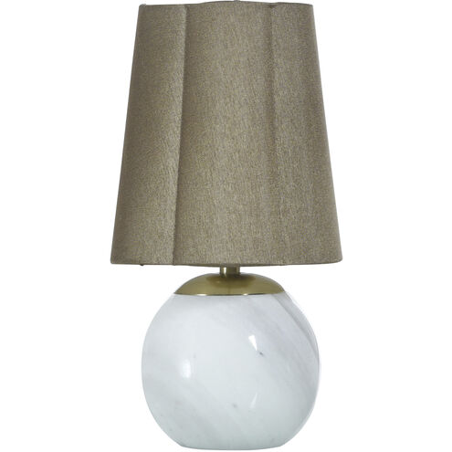Rosalind 12 inch 40 watt White Marble and Polished Brass Table Lamp Portable Light