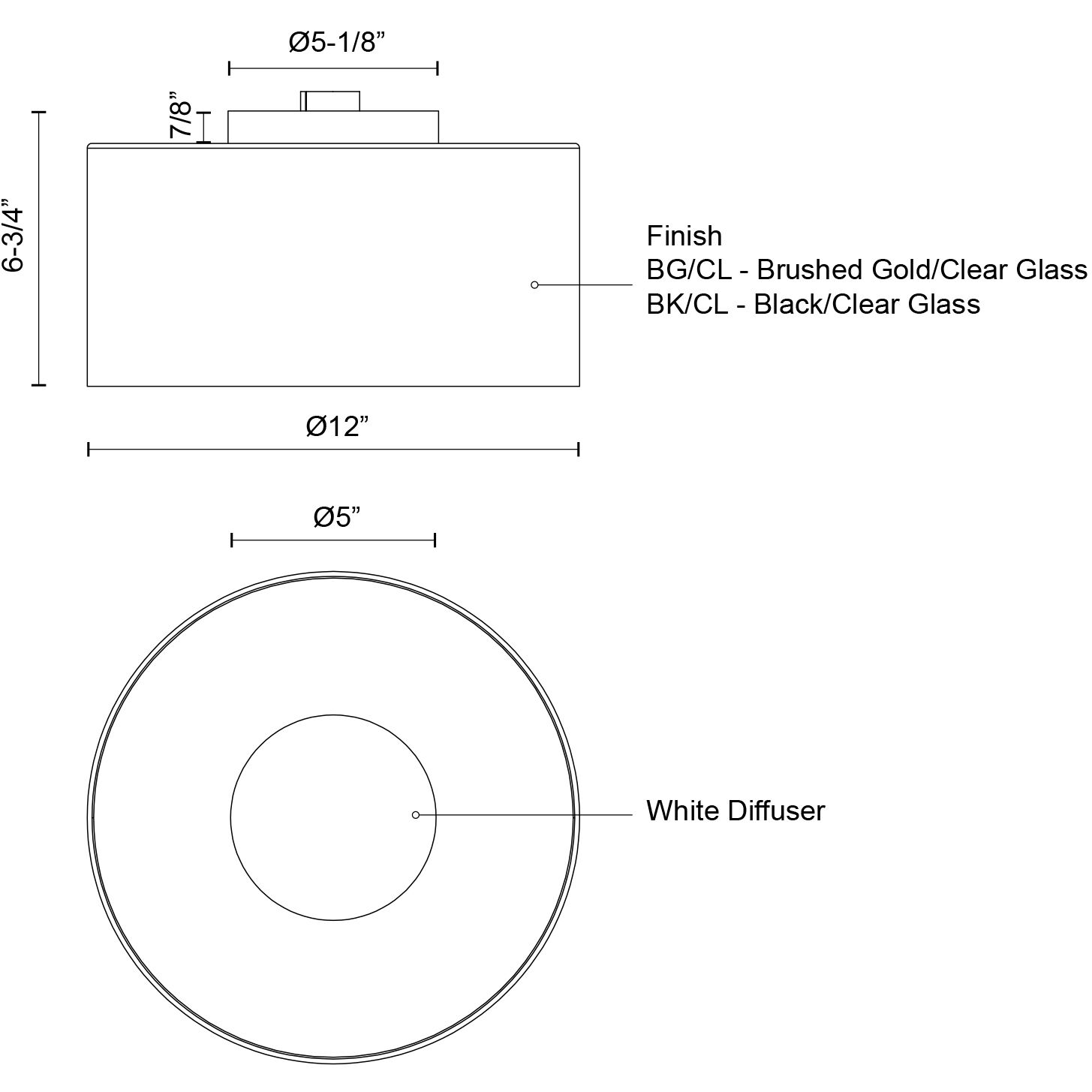 Birch LED 12 inch Black/Clear Flush Mount Ceiling Light