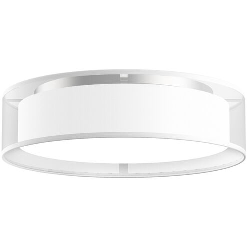 Dalton LED 16 inch White Organza Flush Mount Ceiling Light in Organza Shade