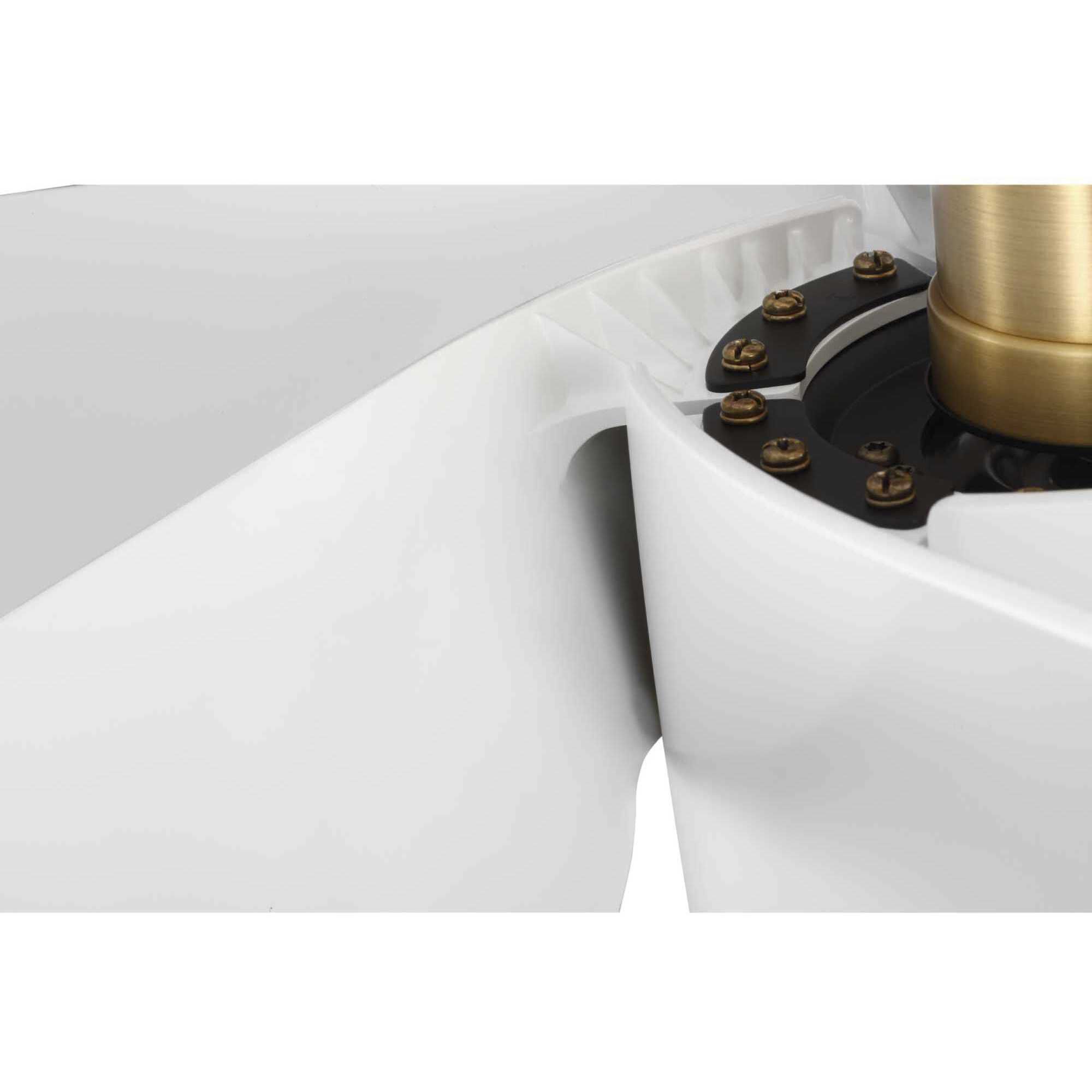 Insigna 72 inch Vintage Brass with Matte White Blades Ceiling Fan