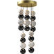 Onyx 14.63 inch Natural Brass with Polished Nickel Multi Pendant Ceiling Light