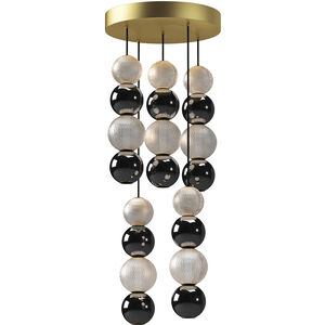 Onyx 14.63 inch Natural Brass with Polished Nickel Multi Pendant Ceiling Light