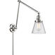 Small Cone 30 inch 60.00 watt Polished Chrome Swing Arm Wall Light, Franklin Restoration