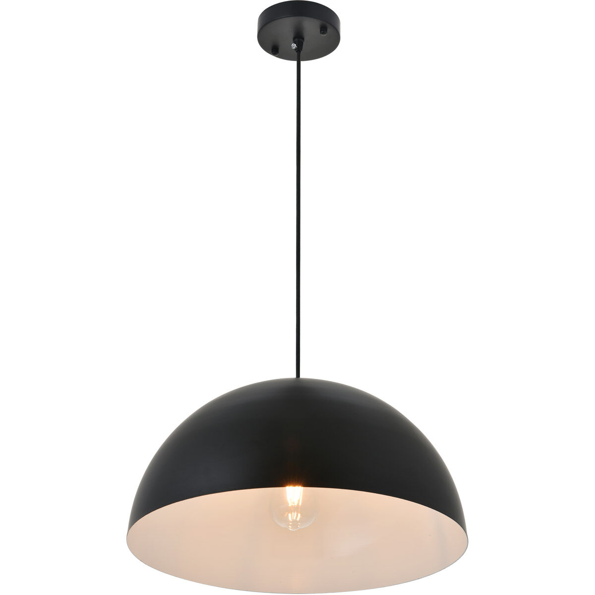 Forte 1 Light 16 inch Black Pendant Ceiling Light