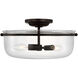 Chapman & Myers Lorford LED 15.5 inch Aged Iron Semi-Flush Ceiling Light, Medium
