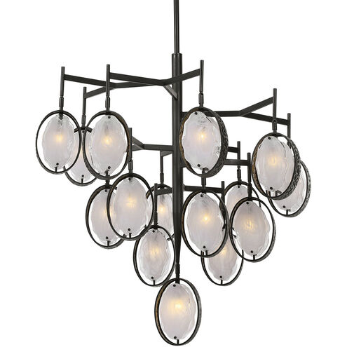 Maxin 15 Light 36 inch Dark Hammered Bronze with Golden Interior Chandelier Ceiling Light, Large