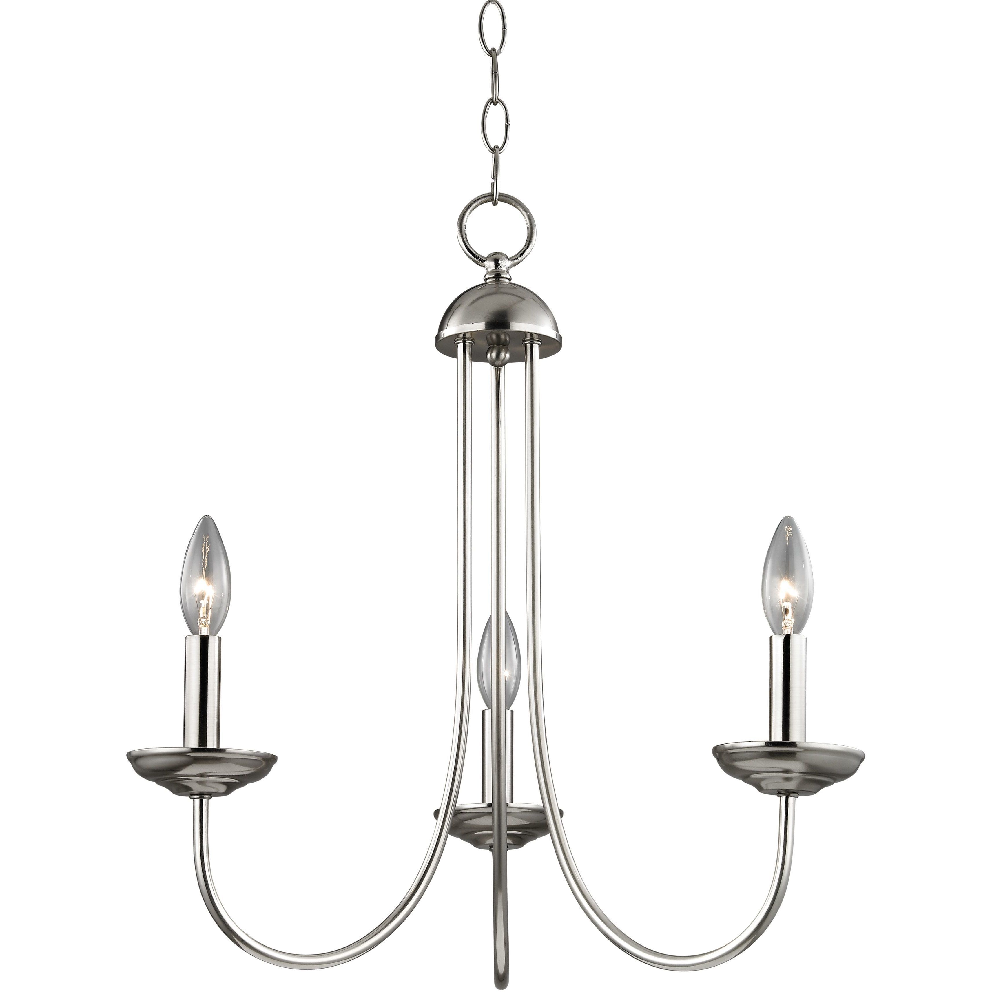 Montgomery 3 Light 20 inch Brushed Nickel Chandelier Ceiling Light