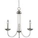 Montgomery 3 Light 20 inch Brushed Nickel Chandelier Ceiling Light
