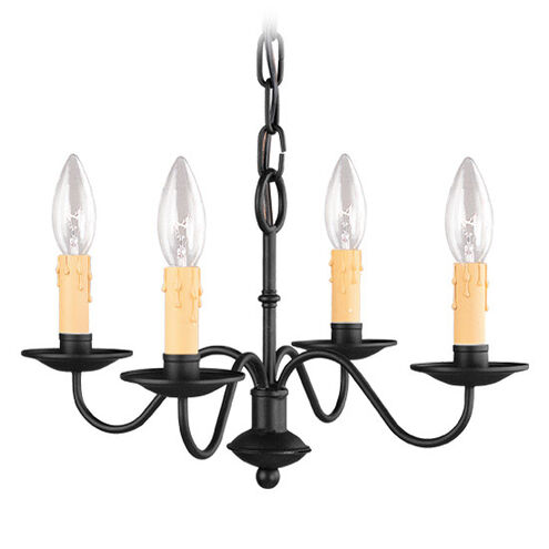 Heritage 4 Light 15 inch Black Mini Chandelier Ceiling Light