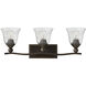 Bolla 3 Light 26 inch Olde Bronze Vanity Light Wall Light in Clear Seedy