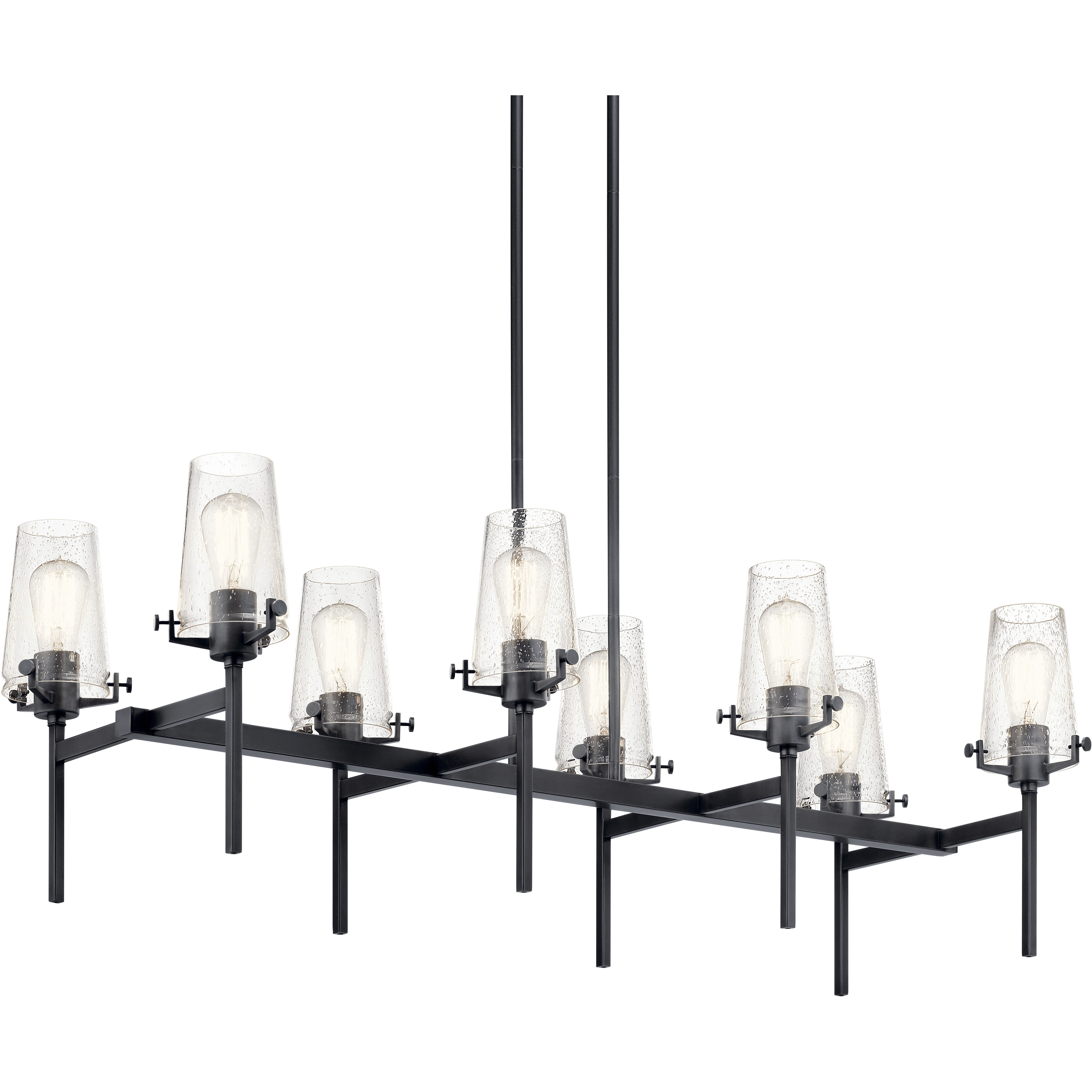 Alton 8 Light 17 inch Black Chandelier Linear Ceiling Light